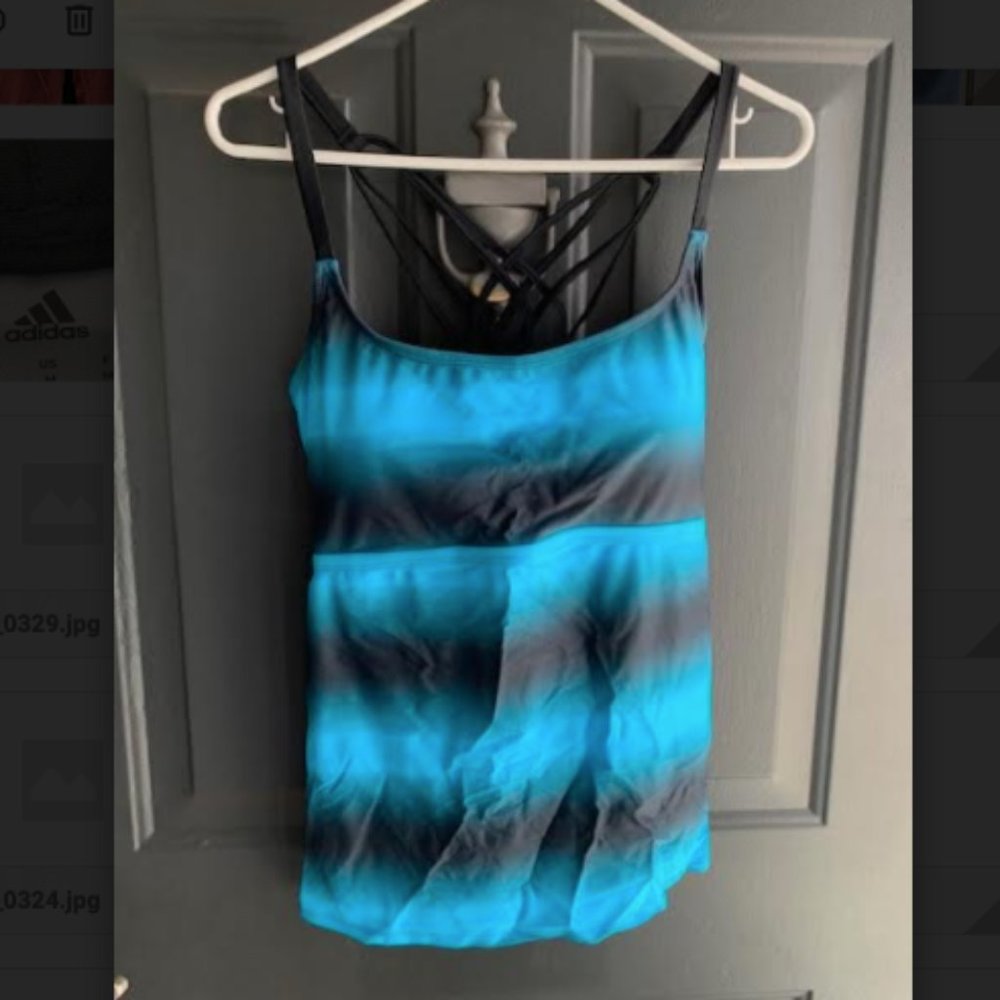 Blue and Black Tankini